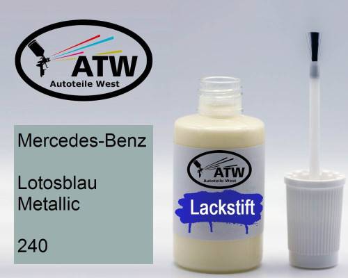 Mercedes-Benz, Lotosblau Metallic, 240: 20ml Lackstift, von ATW Autoteile West.